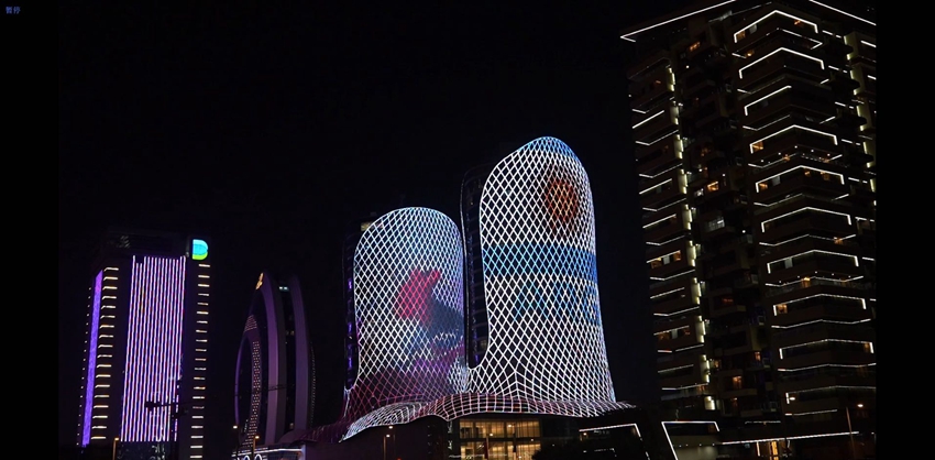 画作点亮世界杯主场馆地标建筑双子塔 2.jpg