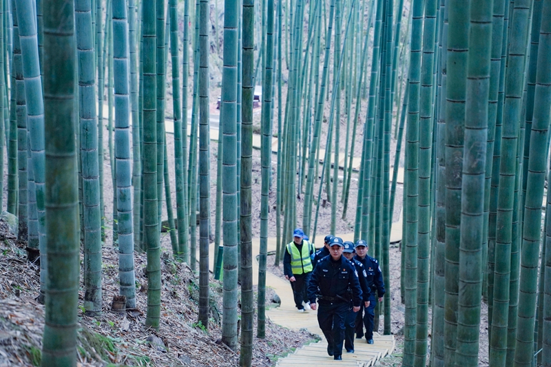 达州“巴山生态义警队”在大竹县五峰山森林公园巡逻.jpg 达州“巴山生态义警队”在大竹县五峰山森林公园巡逻.jpg
